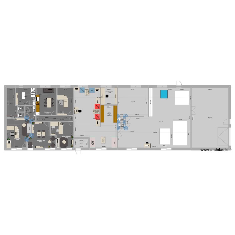 ECB. Plan de 20 pièces et 448 m2