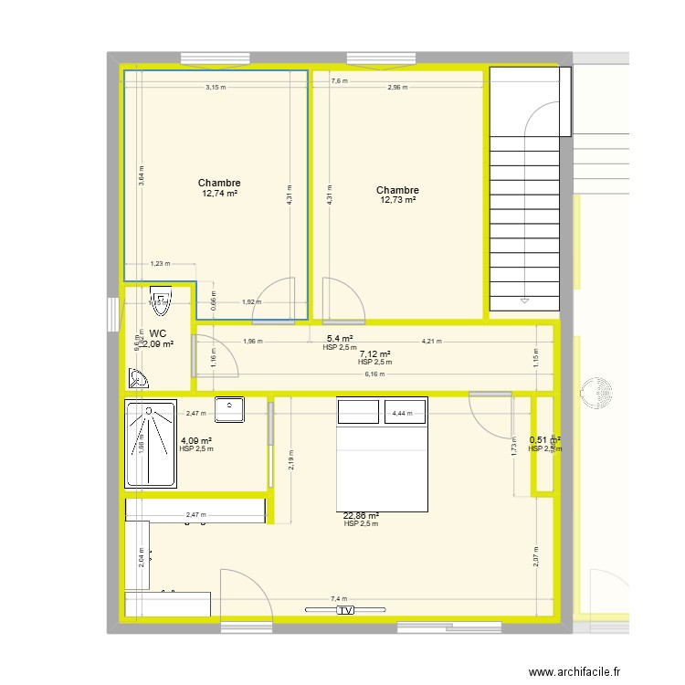 PLAN SERRIERE AMENAGEMENT. Plan de 16 pièces et 278 m2