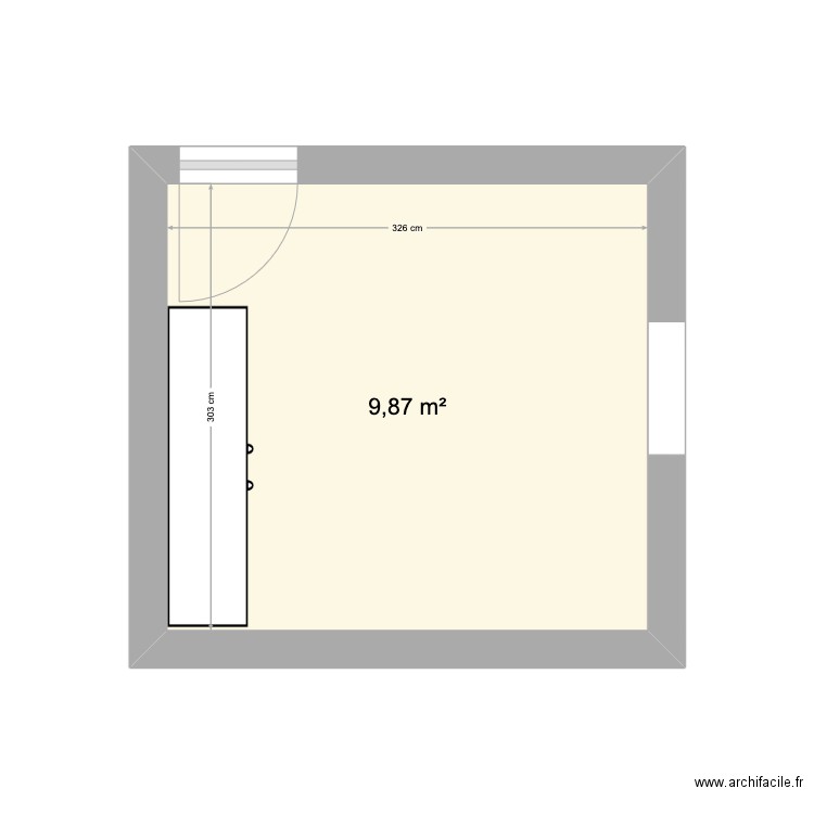 CHAMBRE 1. Plan de 1 pièce et 10 m2