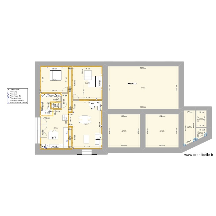 plan élec. Plan de 26 pièces et 556 m2