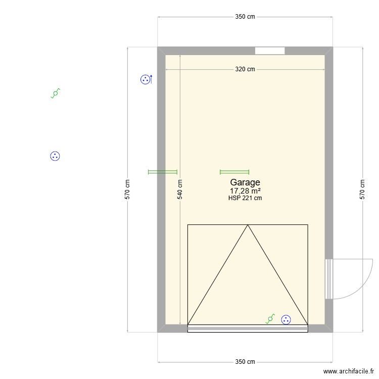 GARAGE CLAIRAC. Plan de 1 pièce et 17 m2