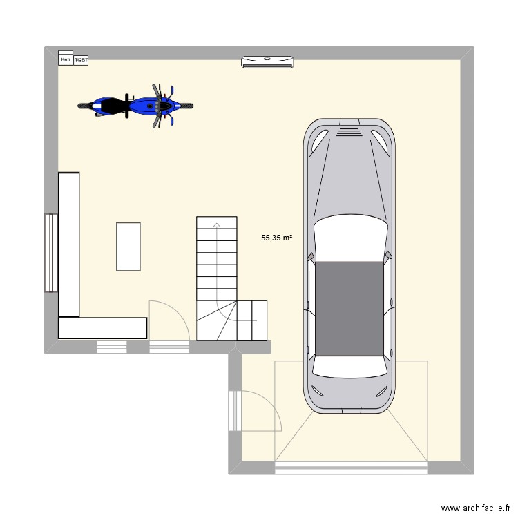 Garage 02. Plan de 1 pièce et 55 m2