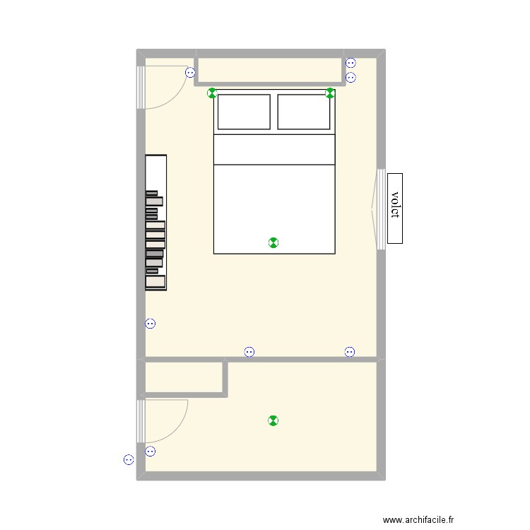 Chambre R. Plan de 4 pièces et 33 m2