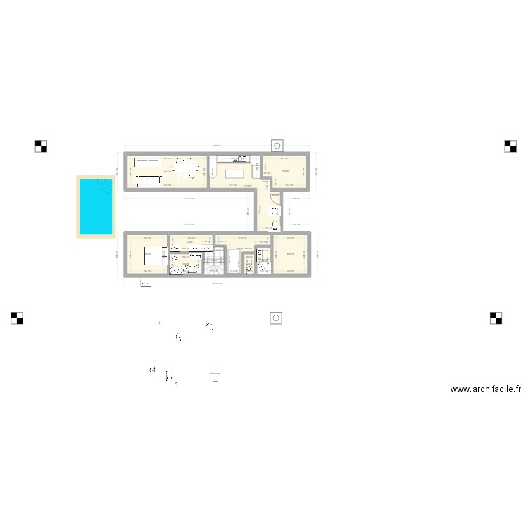 plan au 10-08-24 essai total2. Plan de 16 pièces et 135 m2