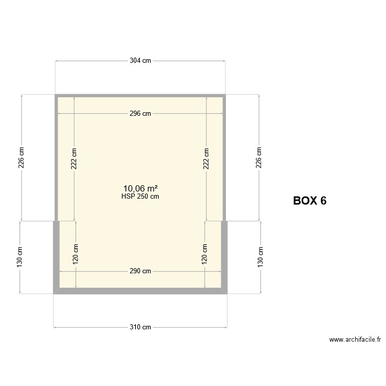 BOX 6. Plan de 1 pièce et 10 m2