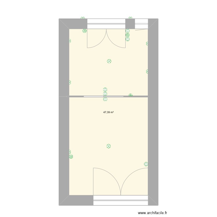 Garage M Laupies. Plan de 1 pièce et 47 m2