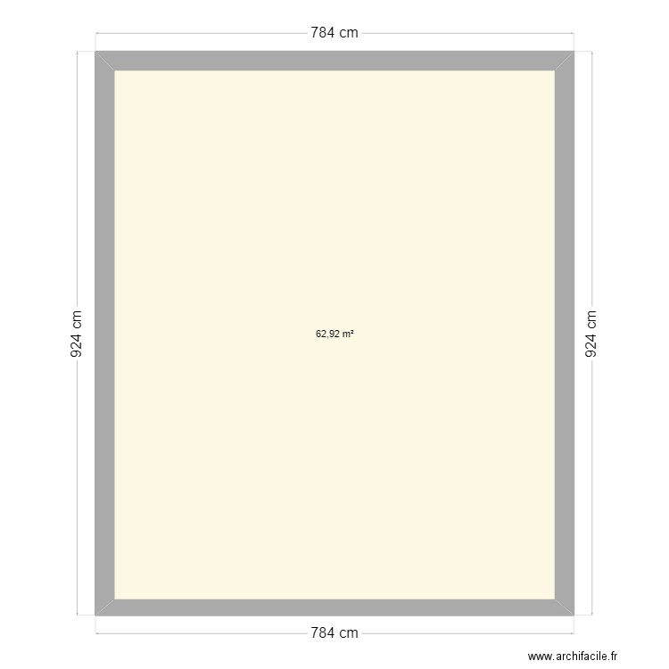 Etage Commenchon dimension INTERIEURE. Plan de 1 pièce et 63 m2