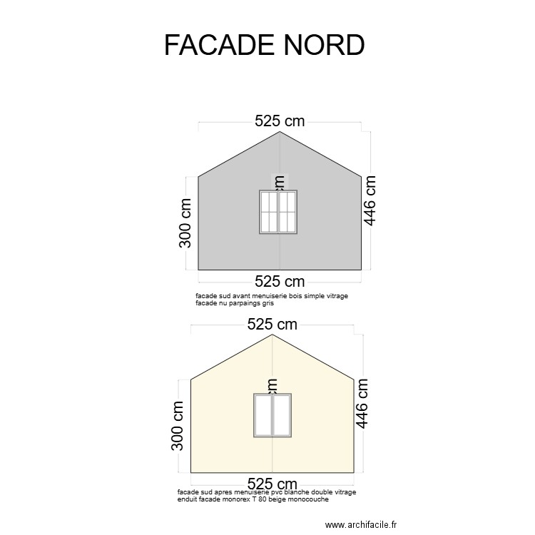 facade nord avant et apres17. Plan de 0 pièce et 0 m2