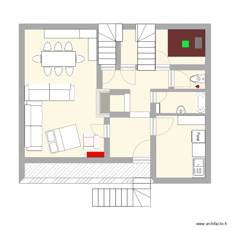 Neuilly. Plan de 9 pièces et 43 m2