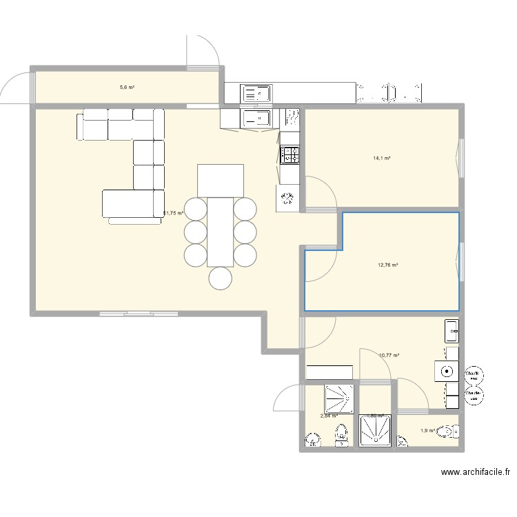 Maison Phoenix. Plan de 8 pièces et 102 m2