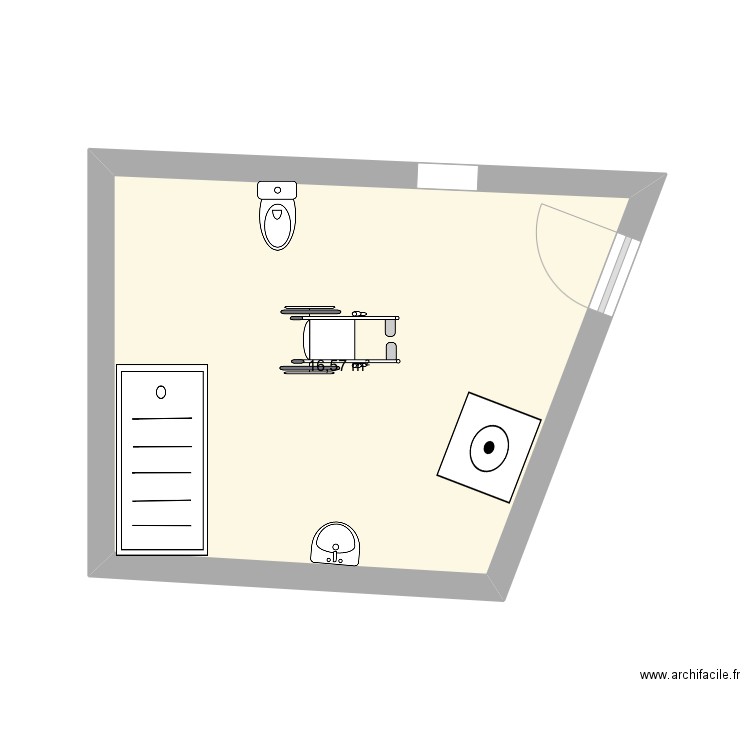 Salle de bain . Plan de 1 pièce et 17 m2