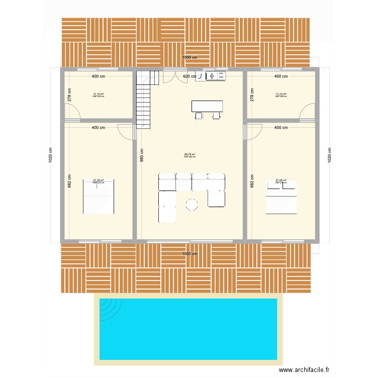 Maison BALI. Plan de 5 pièces et 138 m2