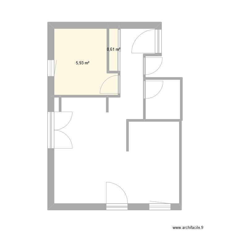 Parpaillon. Plan de 2 pièces et 7 m2