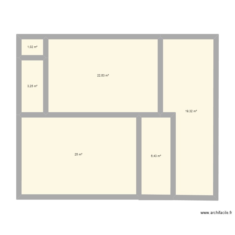 NARBONNE. Plan de 6 pièces et 78 m2