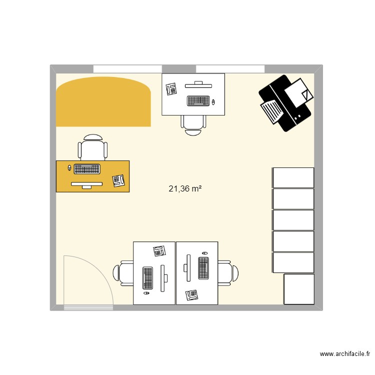 salle 110. Plan de 1 pièce et 21 m2