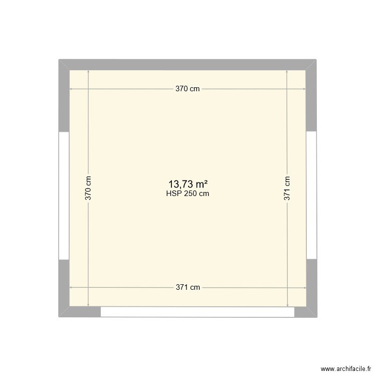 chef d oevre. Plan de 1 pièce et 14 m2