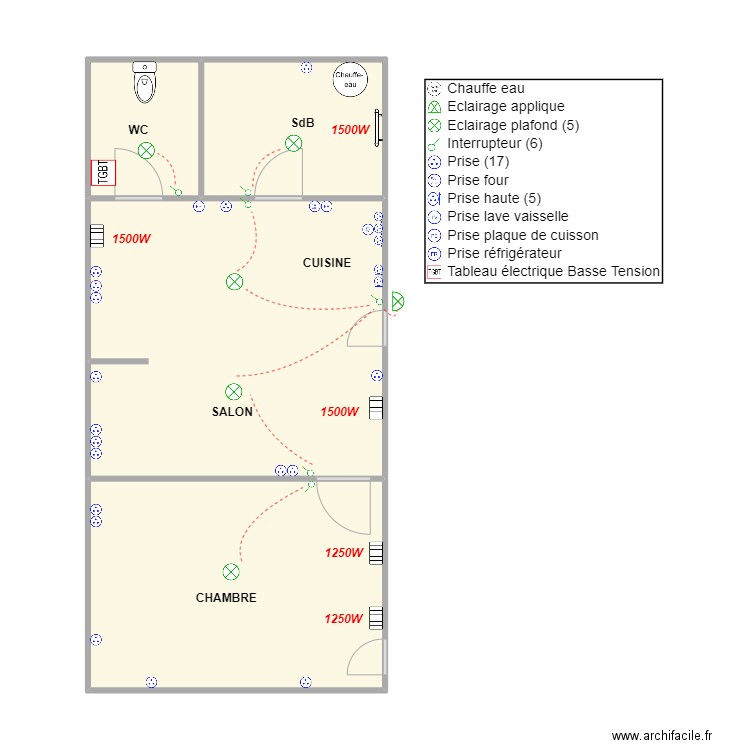 RICOT PLAN. Plan de 4 pièces et 51 m2