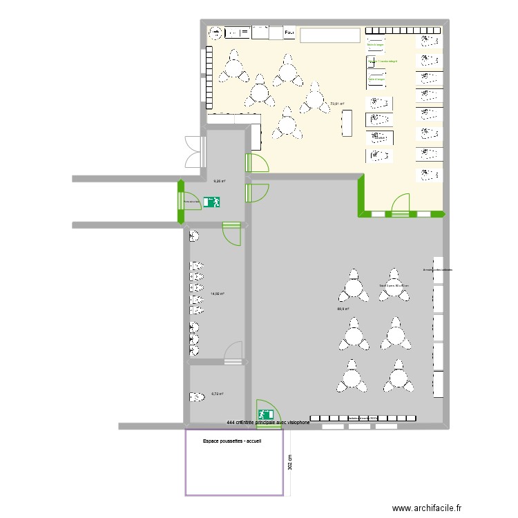 Petit Prince avant travaux. Plan de 5 pièces et 193 m2