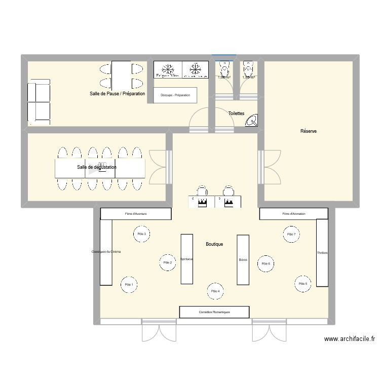 cvbn,. Plan de 7 pièces et 117 m2