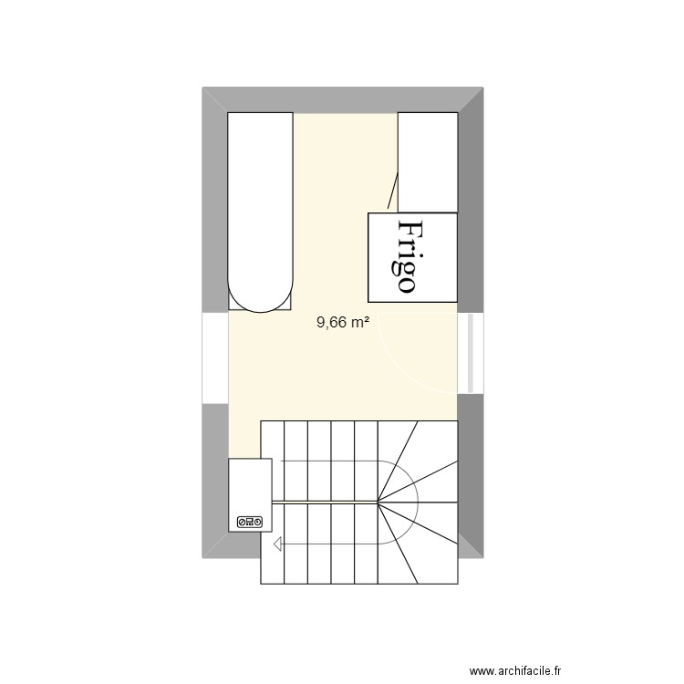 Buanderie cellier . Plan de 1 pièce et 10 m2