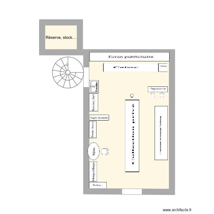 Plan UC. Plan de 2 pièces et 23 m2