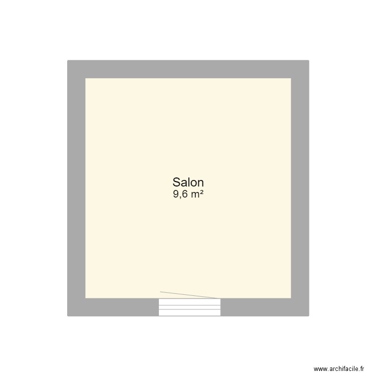 Salon. Plan de 1 pièce et 10 m2