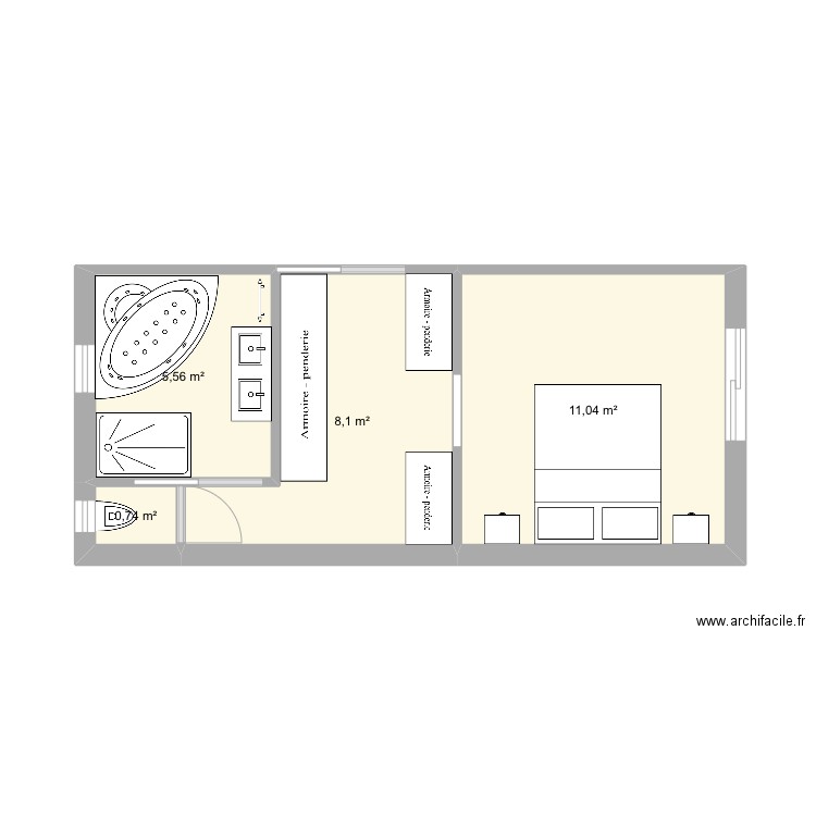 Sevmy2. Plan de 4 pièces et 25 m2