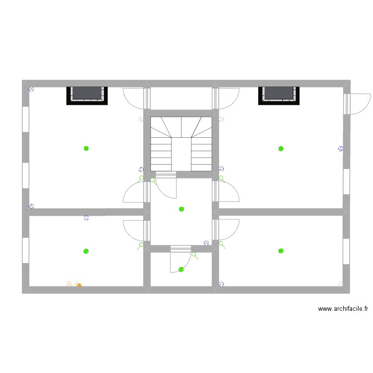 52 — 2d étage . Plan de 8 pièces et 85 m2