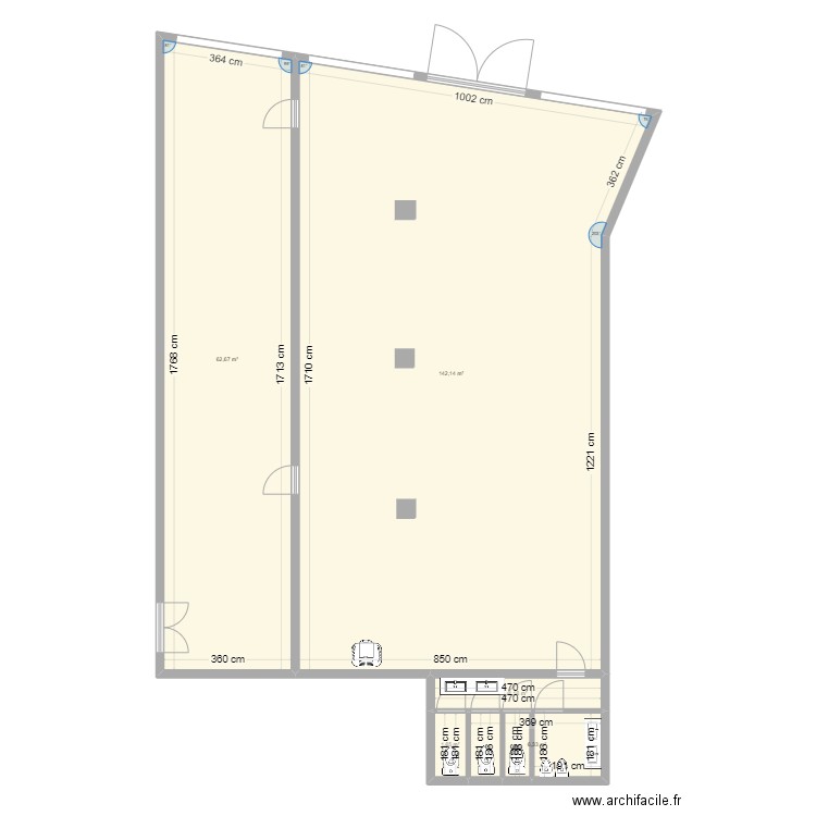 Local SAINT AME. Plan de 5 pièces et 217 m2