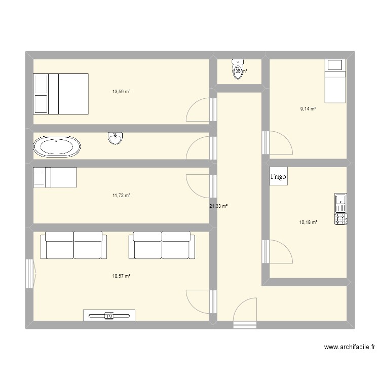 maisohn. Plan de 7 pièces et 86 m2