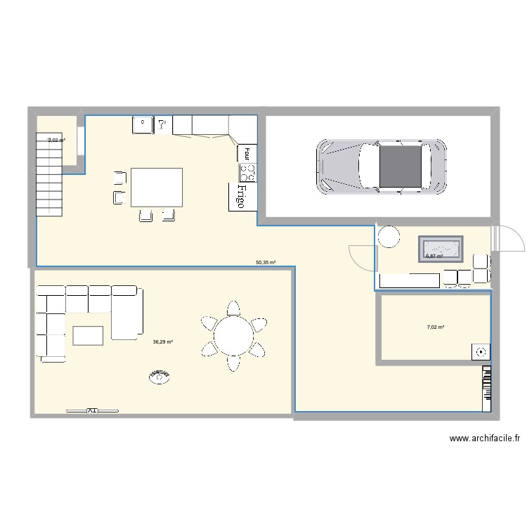 RDC MAISON. Plan de 5 pièces et 112 m2