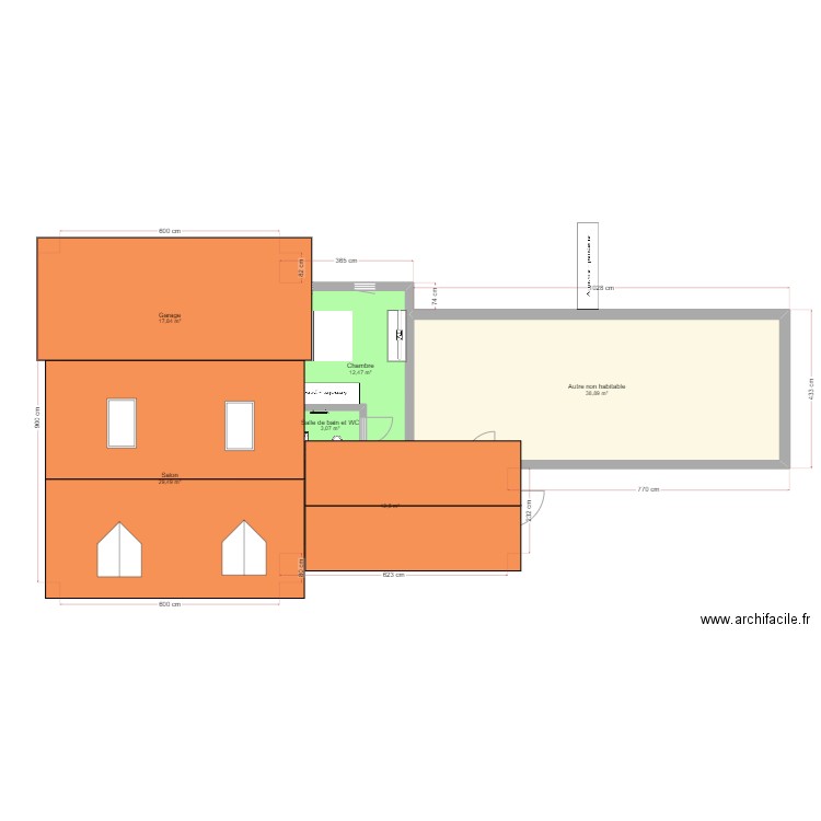 PROJET TOTAL 1. Plan de 6 pièces et 114 m2