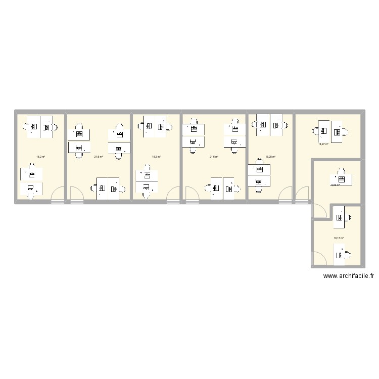 Plan bureau Abolis v2. Plan de 8 pièces et 124 m2