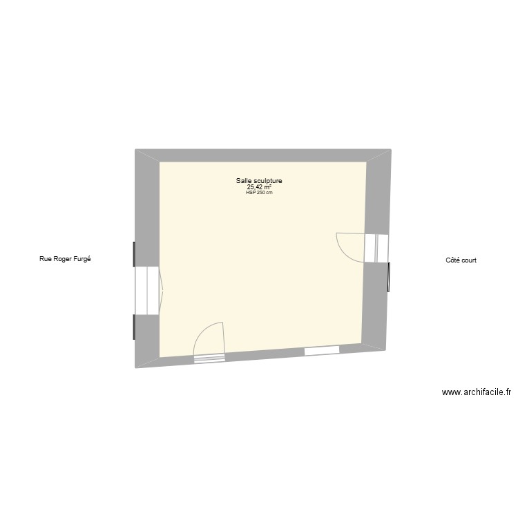 Atelier sculpture. Plan de 1 pièce et 25 m2