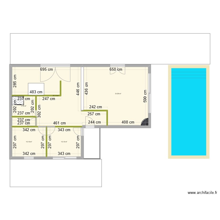 TOUCAS. Plan de 6 pièces et 99 m2