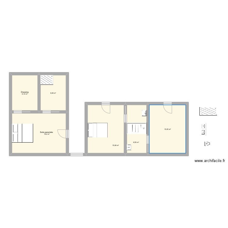 Maison ideale. Plan de 6 pièces et 75 m2