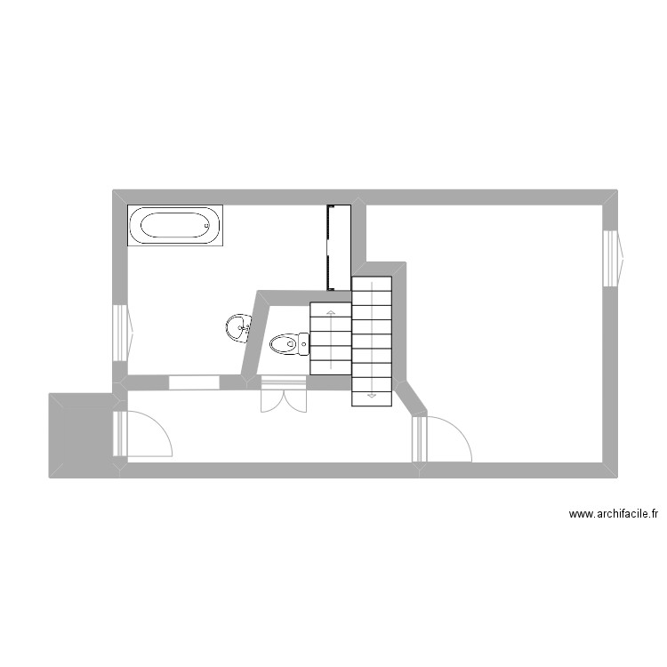 1 ER pressilly. Plan de 4 pièces et 36 m2