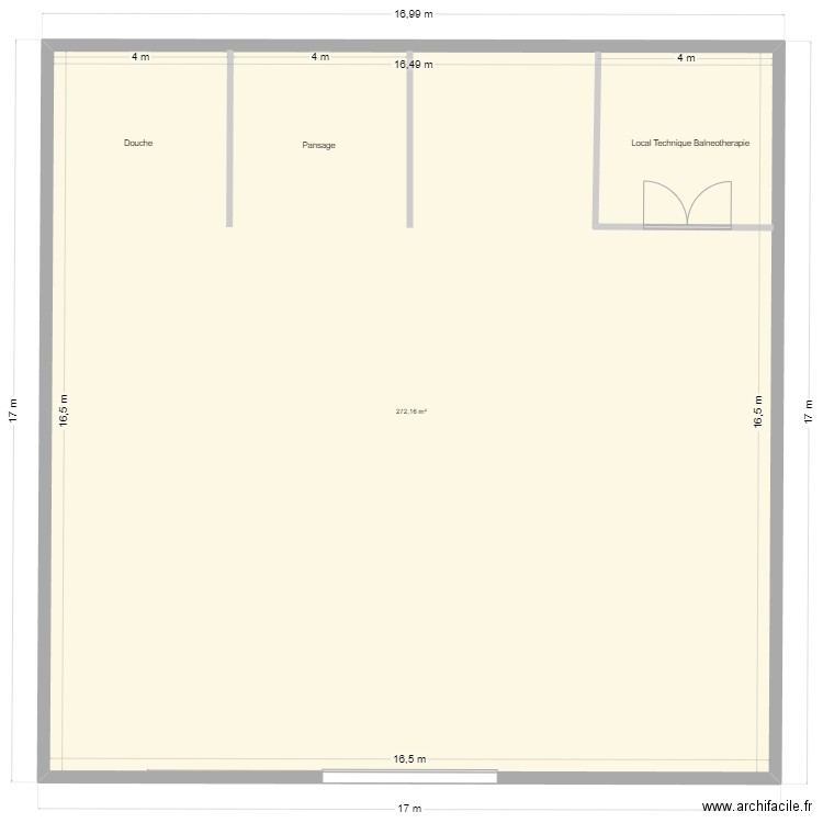 Local Balneo. Plan de 1 pièce et 272 m2