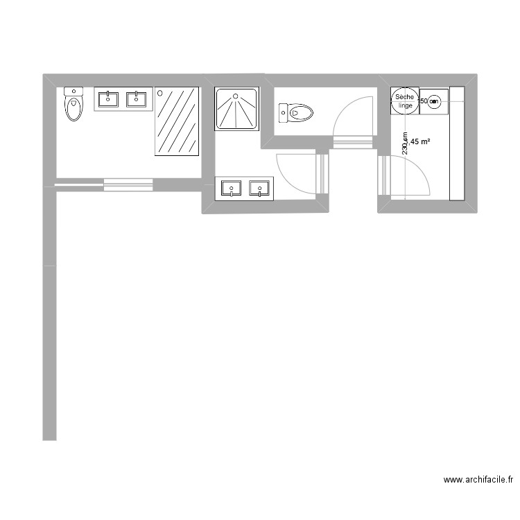 Habitat. Plan de 1 pièce et 3 m2