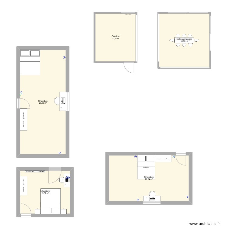 Matteo. Plan de 5 pièces et 96 m2