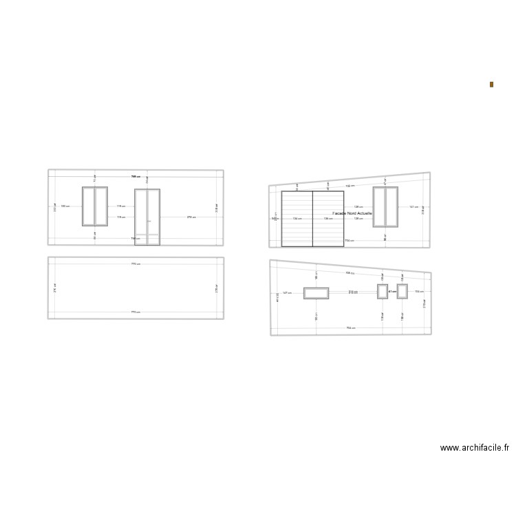 Plan de facade  ced. Plan de 4 pièces et 88 m2