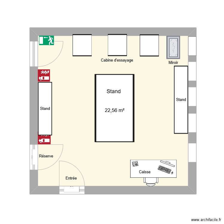 Magasin Celio. Plan de 1 pièce et 23 m2