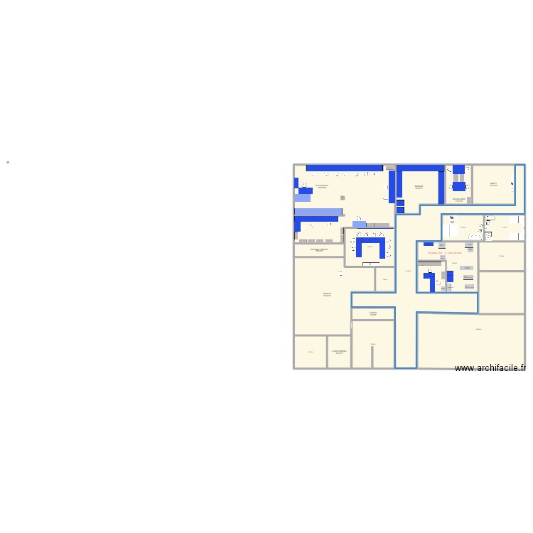 RDC pressing 2025 v2. Plan de 19 pièces et 750 m2