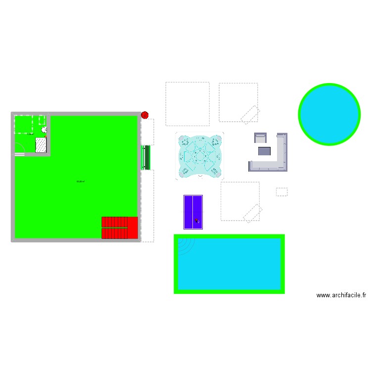 CHEZ MOI ET CHEZ MAMAN. Plan de 3 pièces et 178 m2