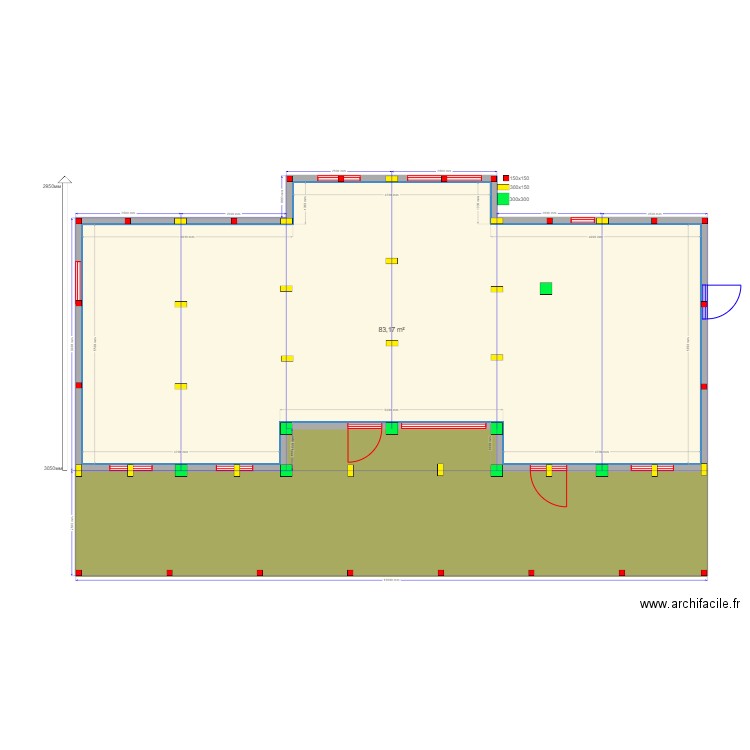 Киржач 90 сваи. Plan de 2 pièces et 123 m2