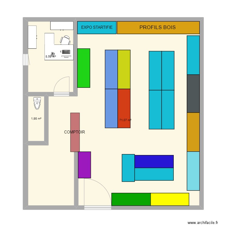 LS V1. Plan de 3 pièces et 82 m2