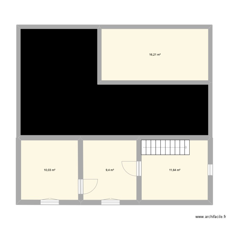 1er étage. Plan de 5 pièces et 88 m2