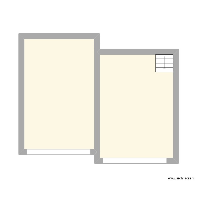 Grand garage et petit garage. Plan de 2 pièces et 34 m2