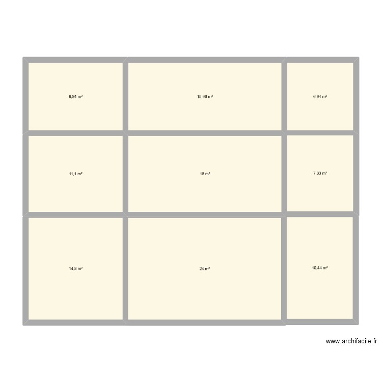 Base Plan ONDOGHO. Plan de 9 pièces et 119 m2