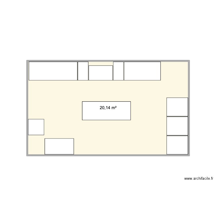 café. Plan de 1 pièce et 20 m2